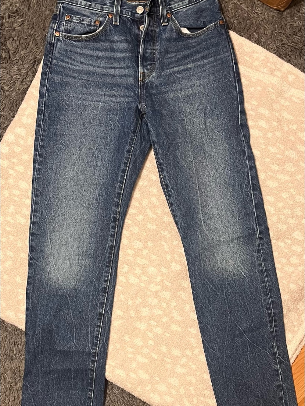 Levi's 501 Straight Leg Jeans in Washed Blue Denim 26 x 32